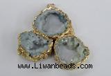 NGP2868 25*30mm - 40*45mm freeform druzy agate pendants