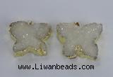 NGP2870 40*50mm - 45*55mm butterfly druzy agate pendants wholesale