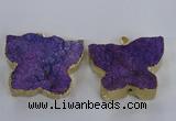 NGP2872 40*50mm - 45*55mm butterfly druzy agate pendants wholesale