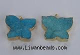 NGP2874 40*50mm - 45*55mm butterfly druzy agate pendants wholesale