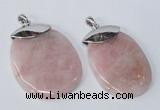 NGP2879 45*65mm - 50*70mm freeform rose quartz gemstone pendants