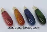 NGP2926 16*58mm - 18*60mm teardrop agate gemstone pendants