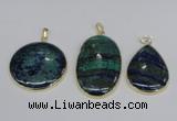 NGP2931 30*40mm - 30*50mm freeform chrysocolla gemstone pendants