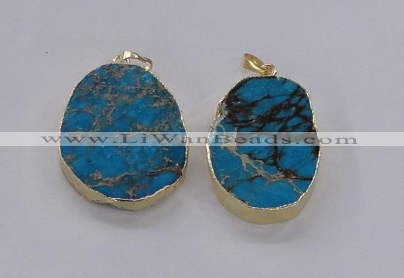 NGP2946 25*35mm – 35*45mm freeform sea sediment jasper pendants