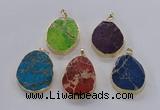 NGP2947 25*35mm – 35*45mm freeform sea sediment jasper pendants