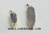 NGP2953 10*25mm - 12*40mm freeform druzy agate pendants wholesale