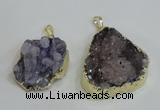 NGP2976 25*30mm – 25*35mm freeform druzy agate pendants