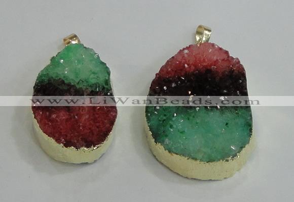 NGP2996 25*35mm – 30*40mm freeform druzy agate pendants