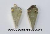 NGP3028 15*35mm – 20*50mm arrowhead lemon quartz gemstone pendants