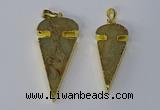 NGP3065 18*40mm – 22*50mm arrowhead sea sediment jasper pendants