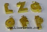 NGP3071 20*25mm - 25*30mm letter druzy agate pendants wholesale