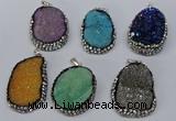 NGP3097 25*35mm – 30*40mm freeform druzy agate pendants