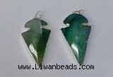 NGP3131 24*50mm - 26*55mm arrowhead agate gemstone pendants