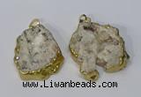 NGP3135 25*35mm - 40*50mm freeform plated druzy agate pendants