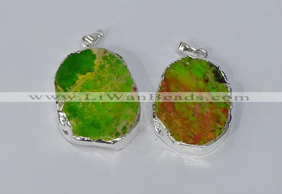 NGP3153 25*35mm - 35*45mm freeform sea sediment jasper pendants