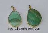 NGP3158 25*35mm - 30*40mm freeform green fluorite gemstone pendants