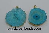 NGP3199 35*40mm - 45*50mm freeform druzy agate pendants