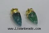 NGP3251 15*30mm - 18*35mm faceted bullet fluorite pendants