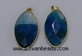 NGP3288 33*55mm faceted marquise agate gemstone pendants wholesale