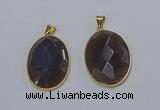 NGP3295 33*45mm faceted oval agate gemstone pendants wholesale