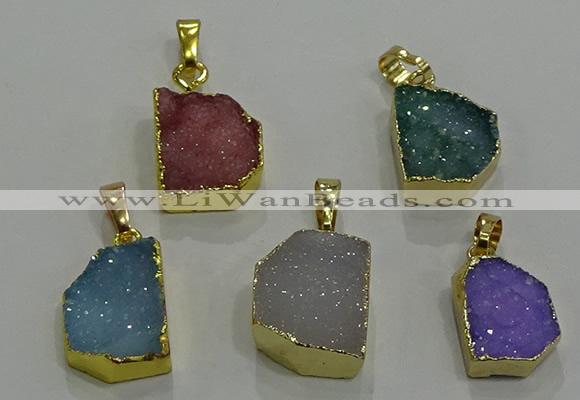 NGP3329 8*12mm - 15*20mm freeform druzy agate gemstone pendants