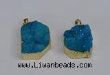 NGP3468 20*30mm - 25*35mm freeform druzy agate pendants wholesale