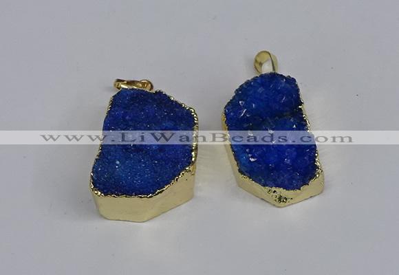 NGP3470 20*30mm - 25*35mm freeform druzy agate pendants wholesale