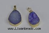 NGP3476 18*25mm - 20*30mm freeform druzy agate gemstone pendants