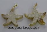 NGP3520 48*50mm starfish fossil coral pendants wholesale