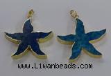 NGP3524 48*50mm starfish fossil coral pendants wholesale