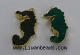 NGP3535 22*58mm - 25*55mm seahorse agate gemstone pendants