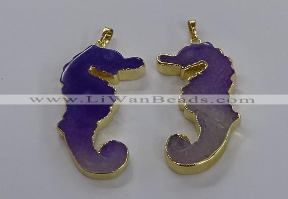 NGP3542 22*58mm - 25*55mm seahorse agate pendants wholesale