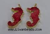 NGP3553 22*58mm - 25*55mm seahorse fossil coral pendants