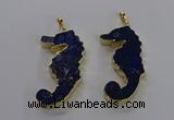 NGP3560 22*58mm - 25*55mm seahorse lapis lazuli pendants