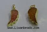 NGP3604 15*30mm - 18*40mm wing-shaped druzy agate pendants