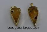 NGP3613 15*30mm - 20*40mm arrowhead druzy agate pendants