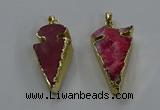 NGP3615 15*30mm - 20*40mm arrowhead druzy agate pendants