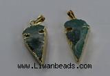 NGP3617 15*30mm - 20*40mm arrowhead druzy agate pendants