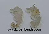 NGP3662 22*58mm - 25*55mm seahorse fossil coral pendants