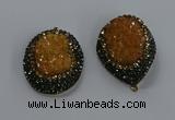 NGP3680 35*45mm freeform plated druzy agate gemstone pendants