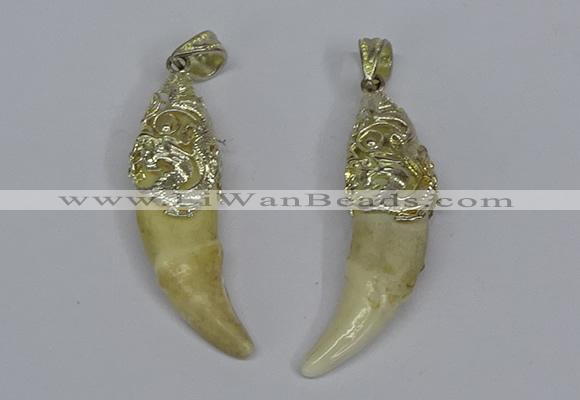 NGP3751 10*40mm - 12*45mm horn wolf tooth pendants wholesale