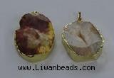 NGP3755 30*40mm - 40*50mm freeform druzy agate pendants