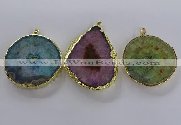 NGP3779 45*50mm - 55*60mm freeform druzy agate pendants