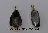 NGP3787 15*30mm - 18*35mm freeform druzy agate pendants