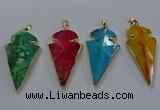 NGP3808 25*50mm - 28*55mm arrowhead agate gemstone pendants