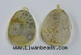 NGP3918 40*55mm freeform fossil coral pendants wholesale