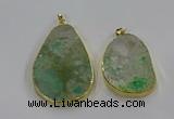 NGP3931 30*45mm - 40*60mm freeform green gemstone pendants