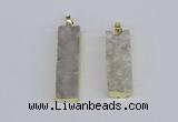 NGP3942 12*50mm - 15*45mm rectangle druzy agate pendants wholesale