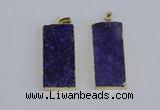 NGP3954 20*50mm - 25*45mm rectangle druzy agate gemstone pendants