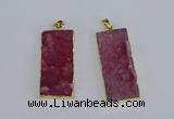 NGP3955 20*50mm - 25*45mm rectangle druzy agate gemstone pendants